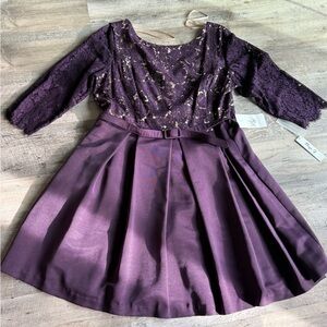Eliza J Purple Lace Wedding Dress